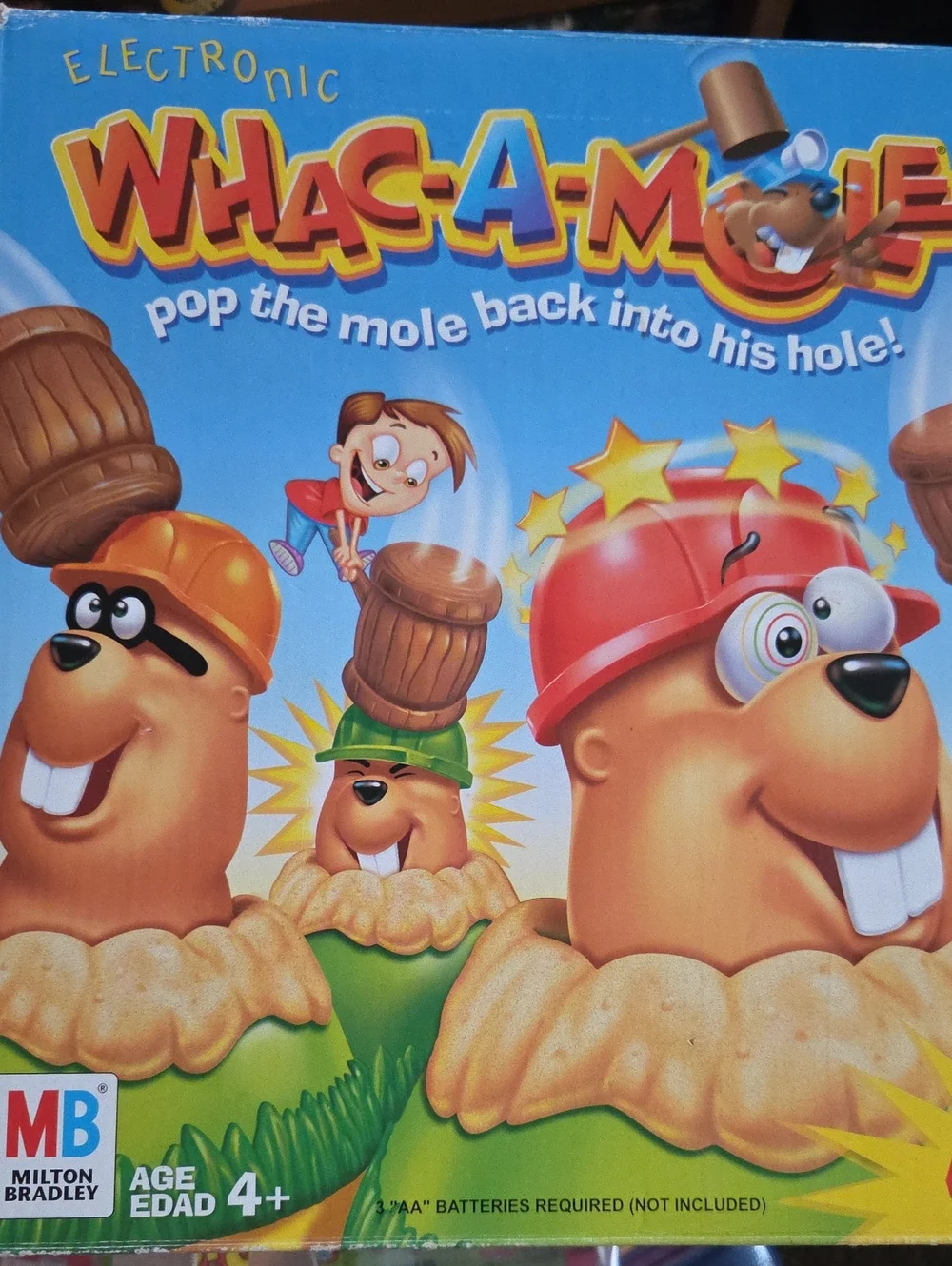 2004 Electronic Whac-A-Mole Board Game by Milton Bradley with Four Mallets